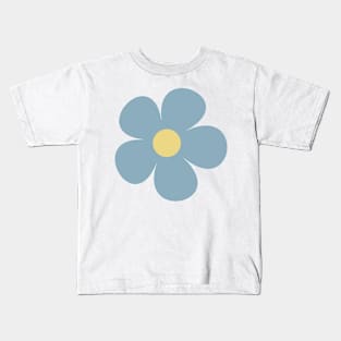 cute muted blue gray retro flower Kids T-Shirt